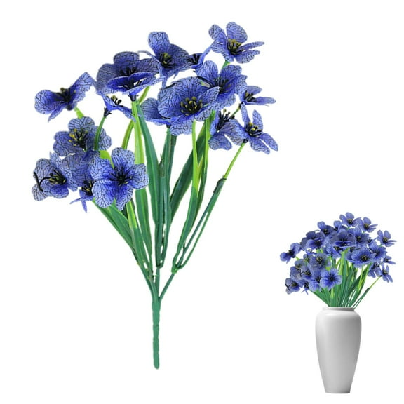 Blue Artificial Outdoor Flowers, Colorful Daisies Decor Simulation Green Plants Spring Grass Violets, Artificial Flowers for Outdoor Decoration, Realistic Daisies, Colorful, Weather-Resistant