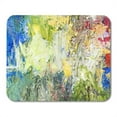 thumbnail image 1 of Blue Artistic Colorful Abstract Oil Painting Palette Knife Thick Brush Strokes Multi Color Green Bright Mousepad Mouse Pad Mouse Mat 9x10 inch, 1 of 3