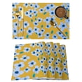 thumbnail image 1 of Blue Artwork Floral Placemats Set of 12 Abstract Art Botanical Yellow Place Mats Indoor Wipeable Table Mats Washable Cloth Dining Table Placemats for Kitchen Holiday Party Home Decor 13x19 Inch, 1 of 9