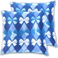 thumbnail image 1 of Blue Astract Pattern with Bows Throw Pillow Covers Pillowcases 20 x 20 Inch Home Decor 2 Packs for Bedroom Sofa, 1 of 6