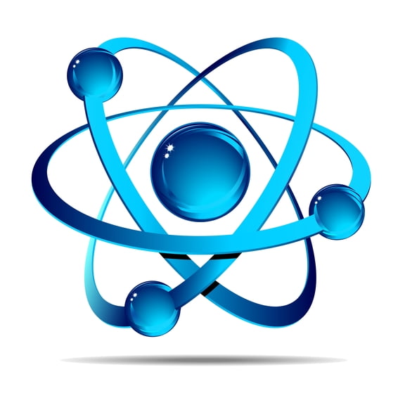 Blue Atom Science Wall Sticker Decal Modern Physics Art Design 20x22 Inches