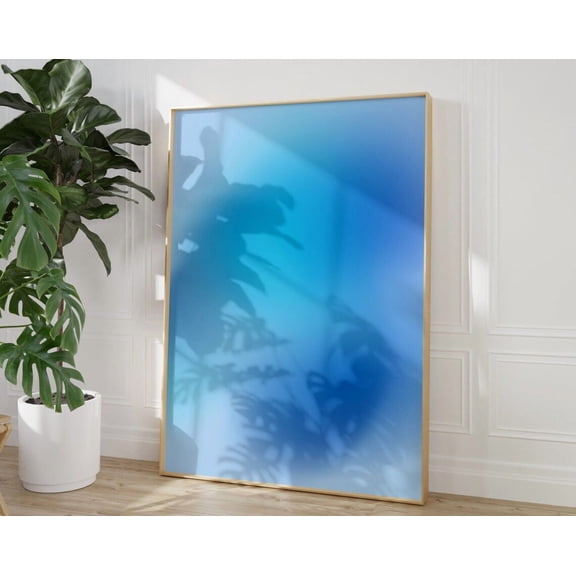 Blue Aura Print, Positive Pink Aura Poster, Gradient Aura Print, Spiritual Poster Self Care, Blue Blur Gradient Wall Art, Spiritual Prints Wall Art, Modern Wall Decor, 8x12 UNFRAMED