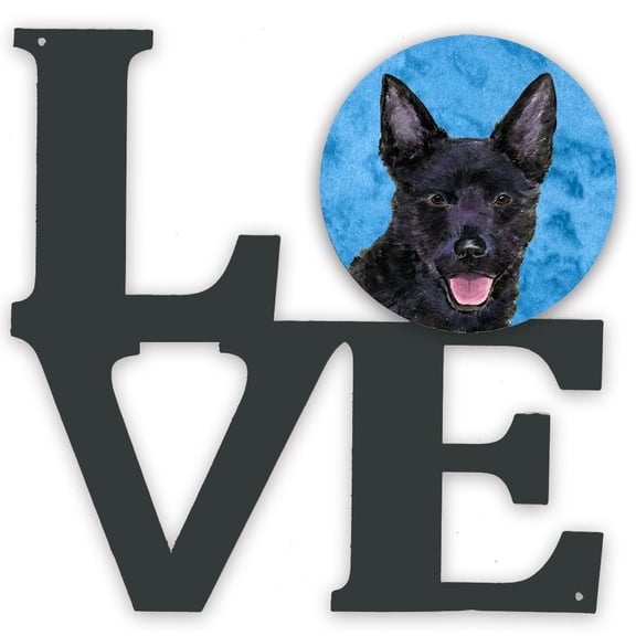 Blue Australian Kelpie Metal Wall Artwork LOVE