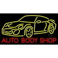 thumbnail image 1 of Blue Auto Body Shop 1 LED Neon Sign 13 x 24 - inches, Black Square Cut Acrylic Backing, with Dimmer - Bright and Premium built indoor LED Neon Sign for automotive store, and mall., 1 of 7