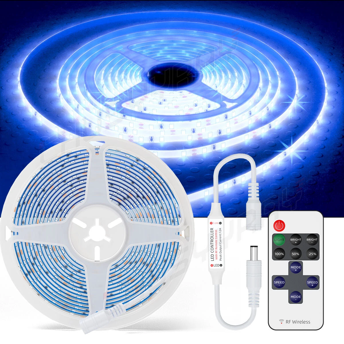 5M Blue LED Car Interior Atmosphere Light Strip – 12V USB Cold Light For Auto Decor