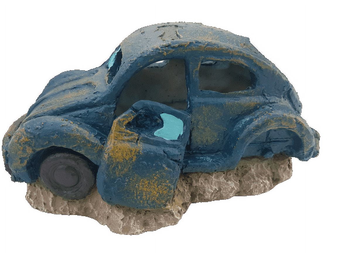 Blue Automobile Wreck Fish and Aquatic Habitat Safe, Aquarium & Fish Tank Ornament