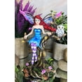 thumbnail image 1 of Blue Avatar Butterfly Fairy With Snow Owl Sitting On Magic Forest Tree Figurine, 1 of 7