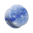 thumbnail image 1 of Blue Aventurine Natural Stone Double Flared Ear Gauge Plug Earrings, 1 of 1