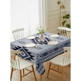 thumbnail image 1 of Blue Aztec Tablecloth Rectangle Table Cloth 60x102, Waterproof Tablecloth Outdoor Table Cloth, Boho Southwest Farmhouse Ethnic Motifs Washable Table Cover for Kitchen Dinning Party, 1 of 8