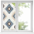 thumbnail image 1 of Blue Aztec Window Privacy Film, Southwest Boho Tribe Abstract Geometric Art Static Cling UV Sun Blocking Heat Control Window Tint, Non-Adhesive One Way Windows Privacy Cover 17.7''x39.3'', 1 of 7