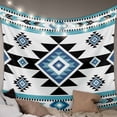 thumbnail image 1 of Blue Aztecs Tapestry for Bedroom Wall Hanging Tapestry, Southwestern Stripe Native American Boho Ceiling Backdrop Tapestries Poster Blanket Wall Decor for Teens Room Living Room Dorm 55" x 73", 1 of 8