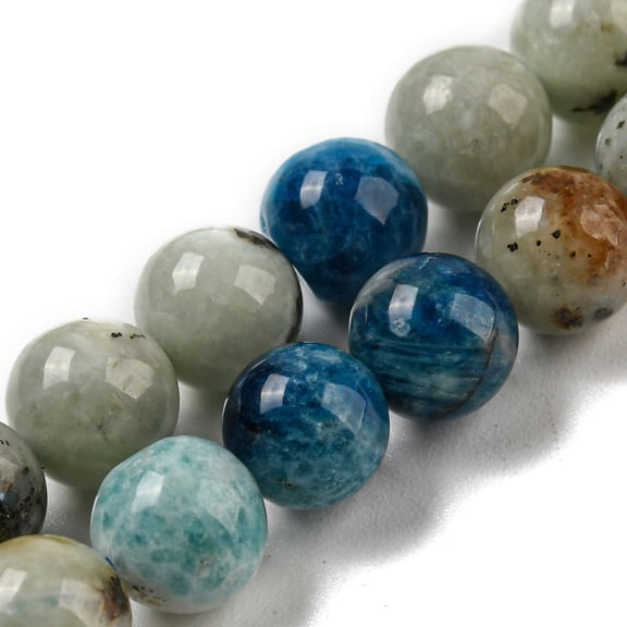 Blue Azurite in Calcite Beads Strands UV Reactive Fluorescent Round Beads 6mm Hole: 0.7mm 62pcs/strand