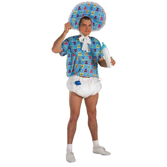 Mens Blue Baby Boomer Adult-As-Baby Costume