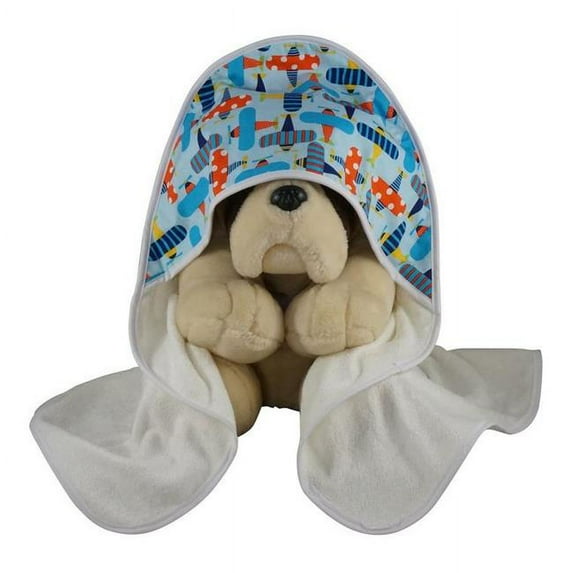 Blue Baby Bum 710560426522 Hooded Baby Towel Planes, One Size - White & Blue