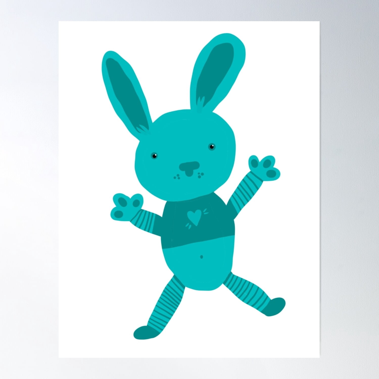 Blue Baby Bunny Poster Wall Art, Modern Wall Decor, 24x36 UNFRAMED ...
