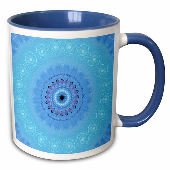 3drose, Blue Baby Gift 4 Mandala, 11oz Two-tone Blue Mug