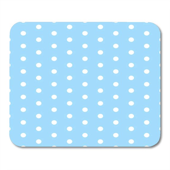 Blue Baby Polka Dot Pattern Polkadot White Abstract Circle Mousepad Mouse Pad Mouse Mat 9x10 inch
