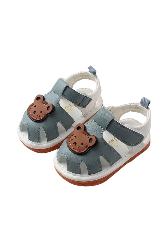 Blue Baby Walking Sandals With Soft Soled Whistle Feature For Babies Walking Fun, Non-Slip Design For Ages 0-2 Years