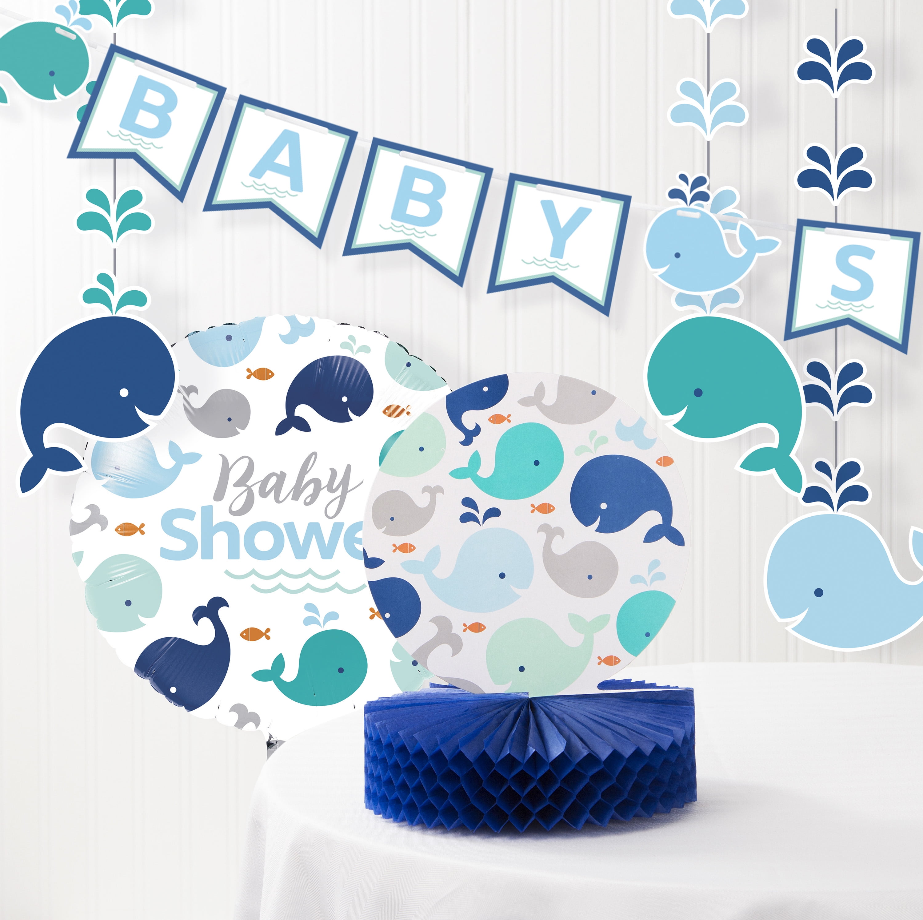 Blue Baby Whale Baby Shower Decorations Kit Walmart