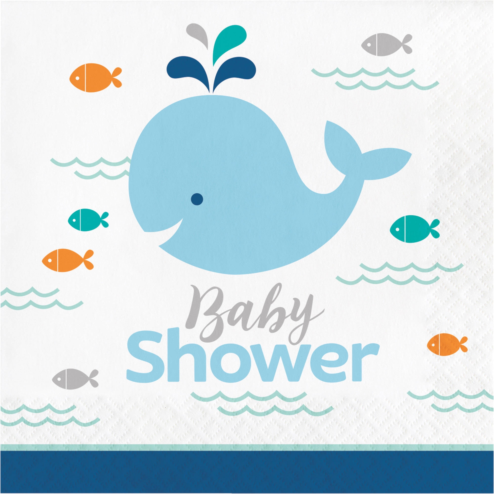 Blue baby whale baby shower sales