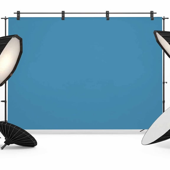 Blue Backdrops for Photography, Solid Color Fabric Photo Background Sturdy Studio Props for Photo Studio, Video Recording, Booth & Photoshoot 8X6ft