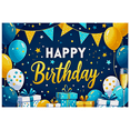 thumbnail image 1 of Blue Background Birthday Party Banner with Balloons Stars and Gifts Happy Birthday Decoration Backdrop for Photography Props Party Supplies and Celebration Events, 1 of 6