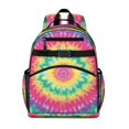 thumbnail image 1 of Colorful Rainbow Tie Dye Spiral Pattern Backpack for School,Cute School Bag,Schoolbag with Adjustable Shoulder Straps & Padded Back,15.25"x11.5"x5.25", 1 of 5