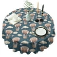 thumbnail image 1 of Blue Background Football Hot Air Balloons Pattern Round Tablecloth 60"x60",Wrinkle Wipeable Table Cloth for Kitchen Dining Room Picnic Patio Party, 1 of 6