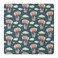 thumbnail image 1 of Blue Background Football Hot Air Balloons Pattern Square Fitted Tablecloth with Elastic Edge,Square Table Cover,Washable Elastic Table Cover for Home Kitchen Party Decor 36"x36", 1 of 6