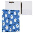 thumbnail image 1 of Blue Background with Ghost Pattern 3 Ring Hardcover Binders 1.5in Round Rings for Letter-Size Folder Paper Organizer Pockets for Office Student Recipe, 1 of 9