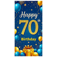thumbnail image 1 of Blue Background Glittery 70th Happy Birthday Banner Party Decoration Supplies Photography Props Backdrop Balloons Theme Event Celebration Decor, 1 of 8