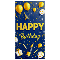 thumbnail image 1 of Blue Background Happy Birthday Banner with Golden Balloons Party Hats Gifts Champagne Party Supplies Photography Props Birthday Decoration Party Decorations Backdrop, 1 of 7