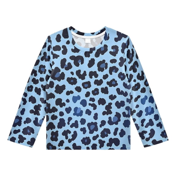 Blue Background Pattern Boys' Rash Guard Shirts UPF 50 Plus Sun ...