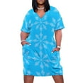 thumbnail image 1 of Blue Background White Snowflake Pattern Summer Dresses for Women Beach Boho, 1 of 6