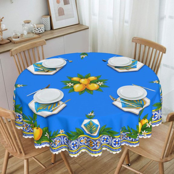 Blue Background With Lemon And