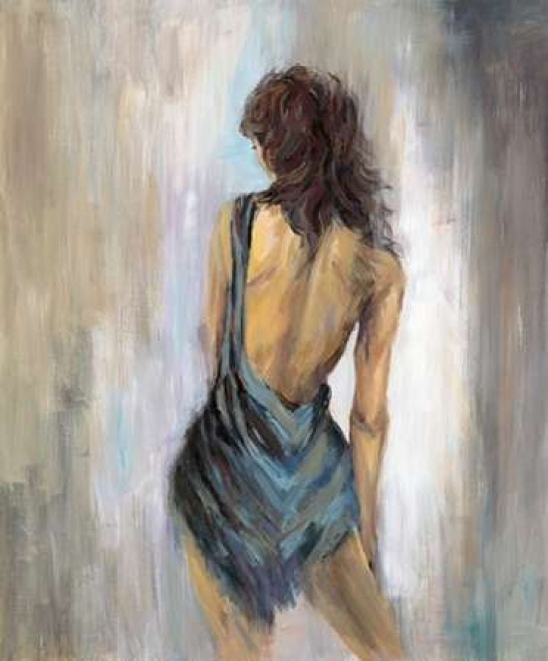 Blue Backless 1 Canvas Art - Art Atelier Alliance (20 x 24)