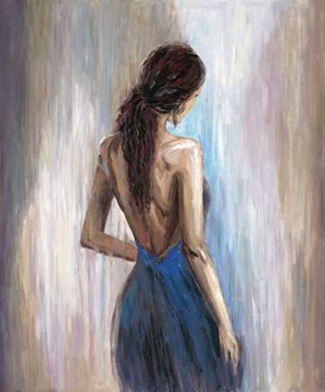Blue Backless 2 Canvas Art - Art Atelier Alliance (20 x 24)
