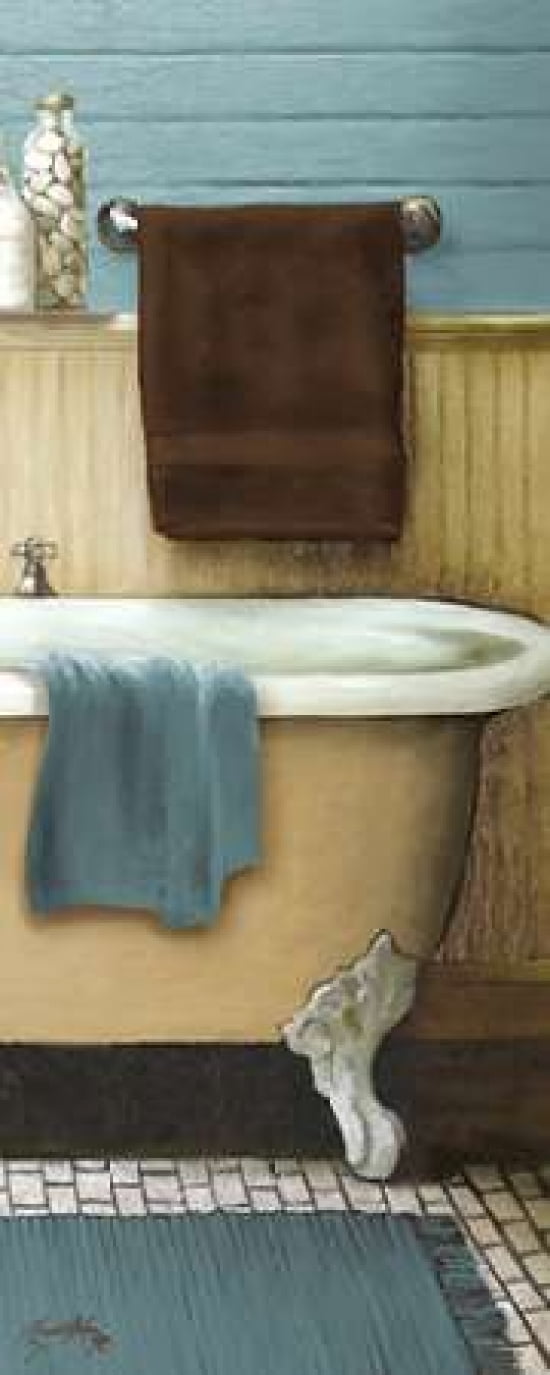Blue Bain Panel III Canvas Art - Elizabeth Medley (24 x 48)