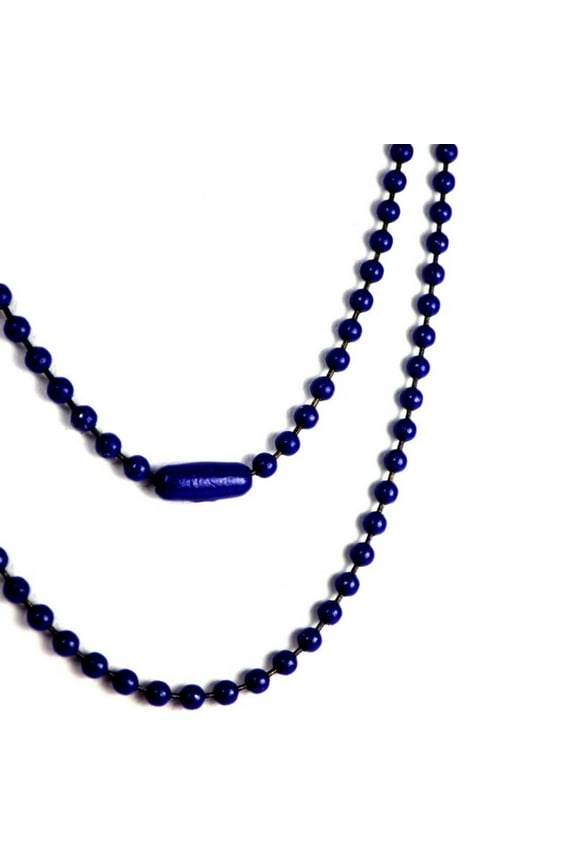 Blue Ball Chain Necklace Surgical Stainless Steel 2.5mm Wide