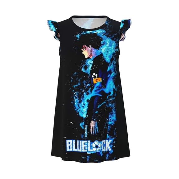 Blue Ball Loc-,K Nightgown Princess Pajama Dresses For Sleepwear Nightie