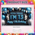 thumbnail image 1 of Blue Balloon Birthday Banner Happy 13th Birthday Decorative Design Star Pattern for Teen Party Event Indoor Decoration, 1 of 3