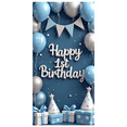 thumbnail image 1 of Blue Balloon Design Happy Birthday Banner Glittering Details Party Decoration for Baby's First Birthday Celebrations, 1 of 7