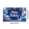 thumbnail image 1 of Blue Balloon Happy Birthday Banner Glitter Star Party Backdrop Gift for Birthday Celebration Kids Event Indoor, 1 of 7