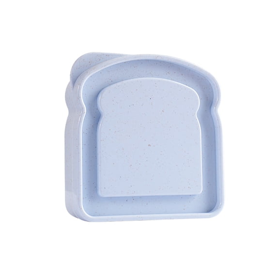 Blue Bamboo Fiber Portable Lunch Box - 2L Capacity, Sandwich and Toast Storage Container for All Ages, Suitable for On-The-Go Meals, Durable and Eco-Friendly for Easter Decor, Microwave-Safe, 1pc