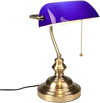 Blue Bank Desk Lamp(not include bulb)