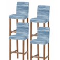 thumbnail image 1 of Blue Bar Stool Covers Set of 4, Vintage Modern Abstract Art Ombre Stretch Washable Bar Chair Covers with Backs, Removable Pub Counter Height Chair Cover for Kitchen Dining Room Cafe, 1 of 7