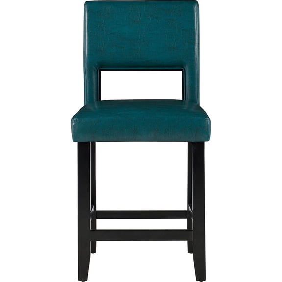 Blue Bar Stool|Solid Wood Construction|24 Inch Seat Height|Kitchen Island Stool