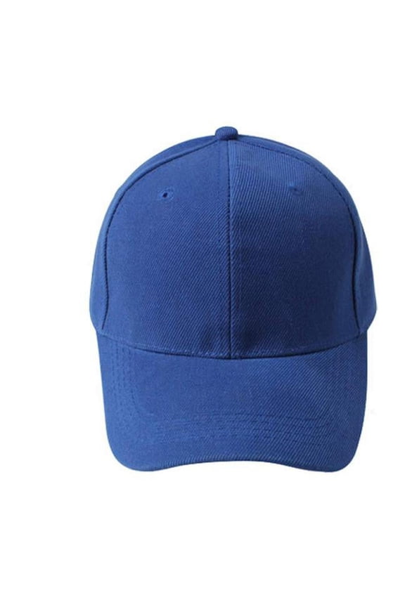 Blue Baseball Cap Blank Hat Solid Color Adjustable