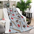 thumbnail image 1 of Blue Baseball Gear Pattern Blanket,Comfortable Soft Flannel Throw Blanket,All Season,Warm Lightweight Blankets for Sofa Bed Couch Living Room Chair,60"x80", 1 of 4