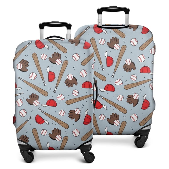 Blue Baseball Gear Pattern Luggage Cover Fashion Suitcase Cover Baggage Covers Fit 25-28 Inch Luggage (Go Travel)